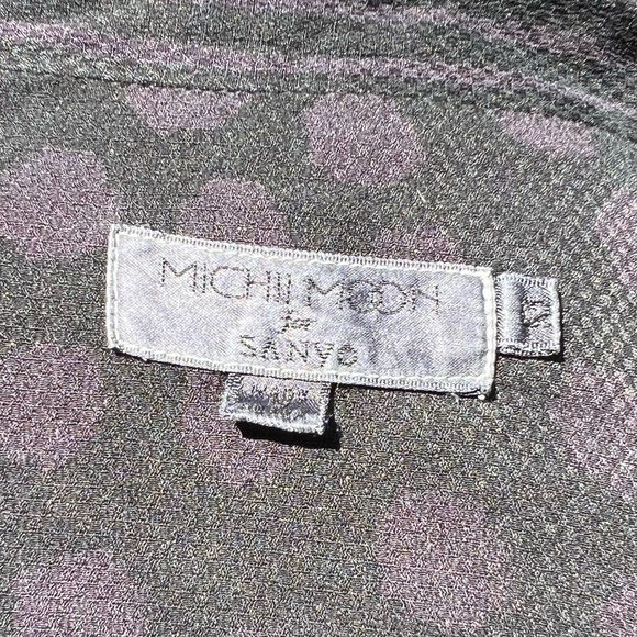 MICHII MOON FOR SANYO/Vintage Women's Convertible Blouse Long Sleeves Button Up - Picture 6 of 7